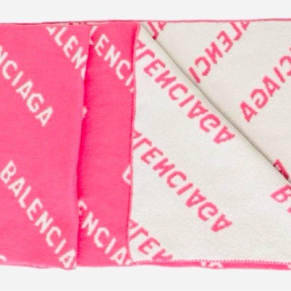 Balenciaga Pink and Cream Shawl/Scarf Authentic - Picture 8 of 10